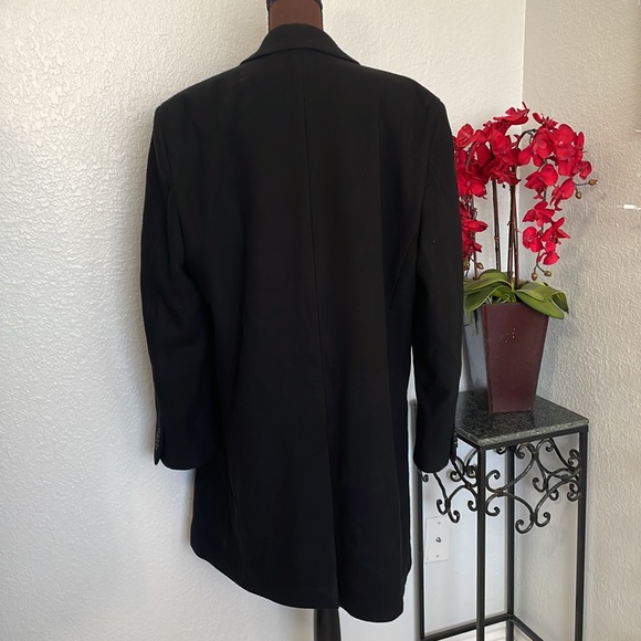 Jos. A. Bank 100% Wool Long Black Overcoat 46R - Picture 3 of 8